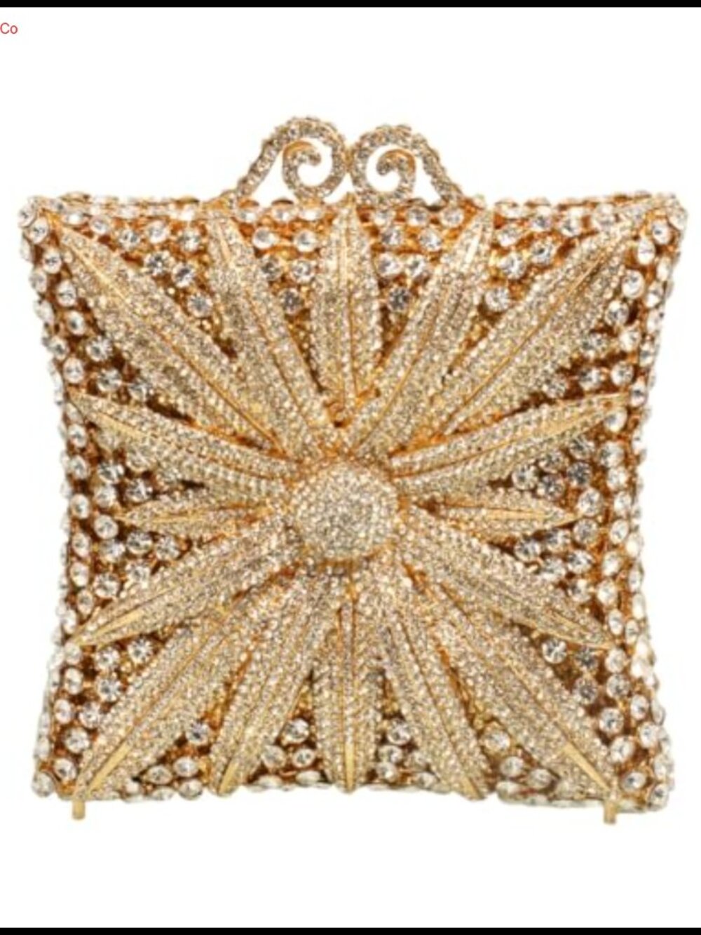 Sunflower Rhinestone Crystal Clutch Evening Bag with Detachable Chain